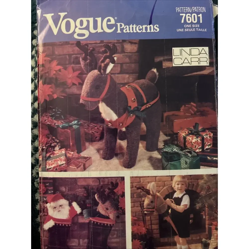 Vintage Vogue Linda Carr REINDEER Hobbyhorse CHRISTMAS 7601 Sewing Pattern UC